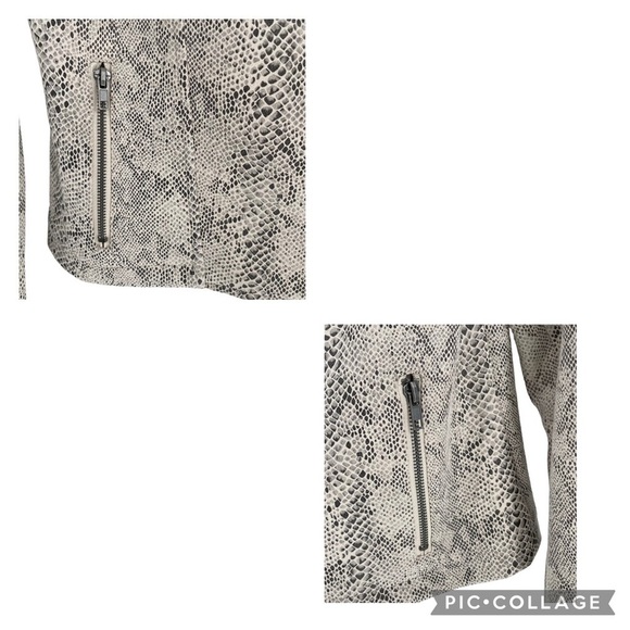Cupcakes and Cashmere Isabell Snake Print Faux Suede Moto Jacket - Sz S - Picture 7 of 13